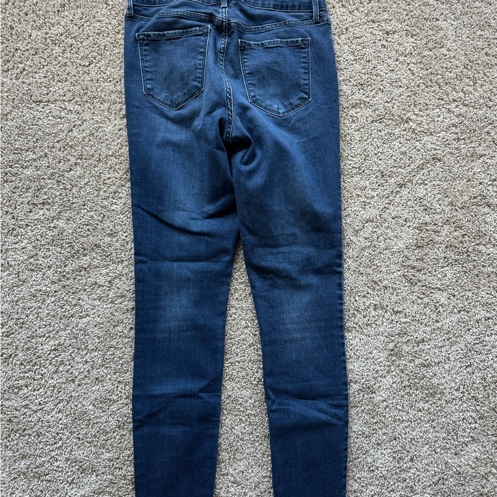 Old Navy Rockstar Blue Skinny Jeans with Contrast Hem Size 6 Tall 29 in inseam - Picture 9 of 9